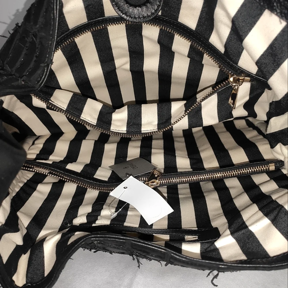 DESMO Large Croc Effect Leather Carrie Hobo